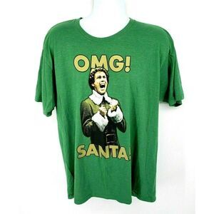 ELF Movie Will Ferrell Christmas T-Shirt Green Buddy OMG SANTA!